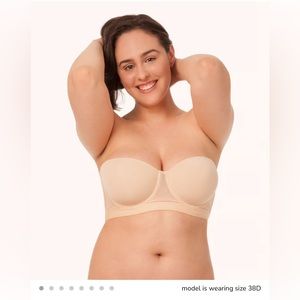 Lively Smooth Strapless Convertible Bra Size 38DD Toasted Almond Style 32214 NWT
